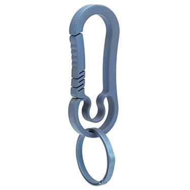 Imagem de Mosquetão de chave de liga de titânio, chaveiro de liga de titânio com mola suficiente para mosquetão de chave de fivela de suspensão(azul)