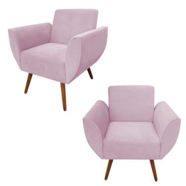 Imagem de Kit 2 Poltronas Jolly Amamentação E Descanso Veludo Rosê