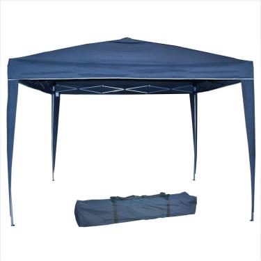 Imagem de Tenda Articulada Gazebo 3x3m Articulado Alumínio Praia Camping Com Bolsa - Azul
