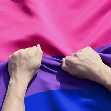Imagem de Anley Rip-Proof Technology Double Side 3-Ply Bi Pride Flag 3x5 Foot - Cor vívida, cabeçalho de lona e resistente a rugas - As bandeiras LGBT de arco-íris bissexuais mais fortes e duradouras 3 x 5 pés