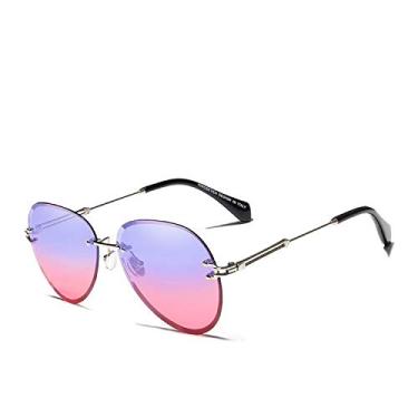 Imagem de Óculos de Sol Feminino Aviador Colors Kingseven Proteção UV400 Gradiente N802NS (C5)