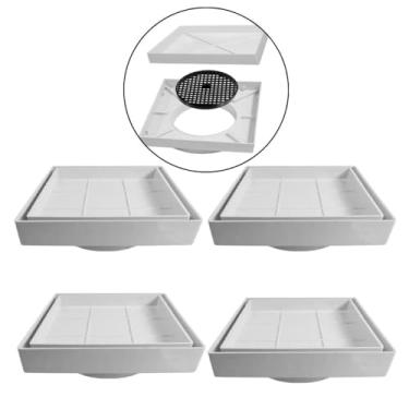 Imagem de Ralo Invisível Tampa Oculta Sifonado 15x15cm | Utilimix | Kit 04 Un