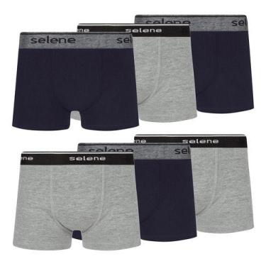 Imagem de Kit 6 Cueca Boxer Box Selene Infantil Kids Algodão Original, Preta e c