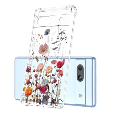 Imagem de RRXSYXL Capa para Google Pixel 7A com estampa floral transparente, capa macia à prova de choque para Google 7A, linda flor