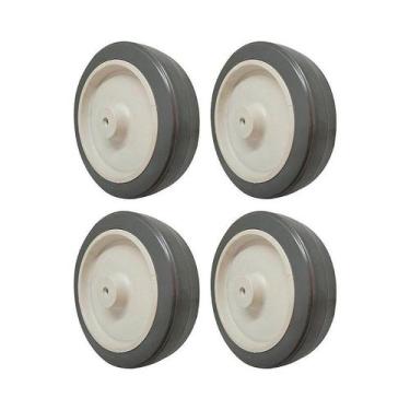 Imagem de Kit 4 un roda borracha termoplástica 6 pol 130kg p/ rodízio - AJAX