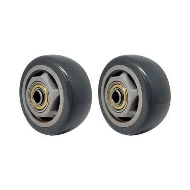 Imagem de Kit 2 un roda pvc cinza 3 pol 80kg p/ rodízio - AJAX