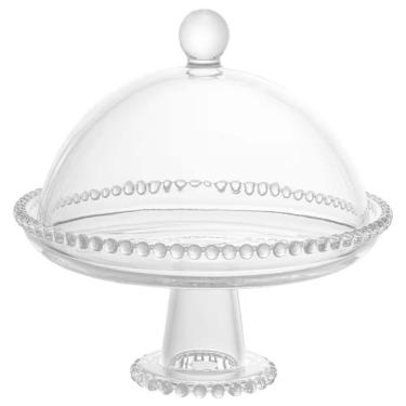 Imagem de Boleira Pearl Com Pé E Tampa Em Cristal Wolff Transparente