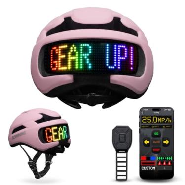 Imagem de Docgari Capacete De Bicicleta Com Luz - Tela Led Faça Você Mesmo Para Scooter, Bicicleta, Skate, Exibição Padrões Personalizáveis, Rosa, Adulto, Homens E Mulheres