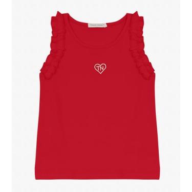 Imagem de Regata Infantil feminina em Ribana 2x1 Trick Nick Vermelho, 3, Vermelh