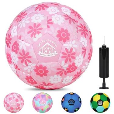 Imagem de Lemmeko Bola de futebol infantil tamanho 3 bola de futebol infantil, bolas de futebol silenciosas, presentes para meninos e meninas de 1 a 5 anos, bolas de futebol de espuma macia com bomba