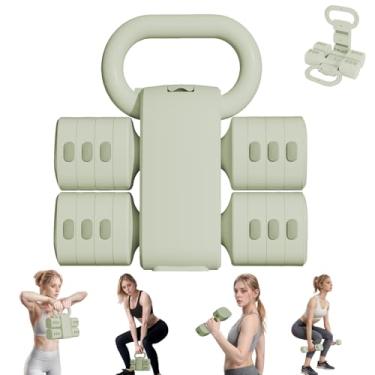 Imagem de Flexella Conjunto de kettlebell ajustável, conjuntos de kettlebell de peso livre 4 em 1 (2,5 kg, 3,5 kg, 4,5 kg, 5,5 kg) para mulheres, conjunto de 2 halteres para treinamento de ginástica em casa
