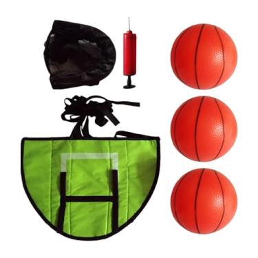 Imagem de YIJU Mini trampolim basquete quadro de basquete à prova dwaterproof água universal trampolim acessório para todas as idades leve encosto, com 3 bolas