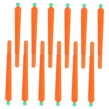 Imagem de Gadpiparty Pacote com 12 canetas de tinta gel cenoura, instrumentos de escrita de silicone fofos para material escolar, design divertido e confortável