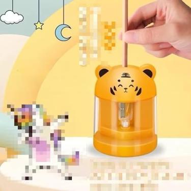 Imagem de Apontador de Lápis de Mesa Elétrico a Pilha - Design de Bichinhos Infantil, Ideal para Escola e Casa(AMARELO,UN2)