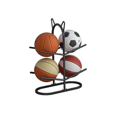 Imagem de ZDJZMGZ Suporte de basquete, suporte de futebol vertical, suporte de futebol, 2/3/4 camadas, rack de armazenamento de bolas esportivas, rack de exibição para loja de esportes, preto - 3 camadas