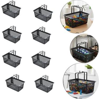 Imagem de Kit 8 Cesto Para Pregadores e Prendedores de Roupa Cor Preto 4 Lts - A