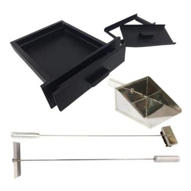Imagem de Kit Gaveta Preta, Vassoura Piaçava, Pá Cinzas, Rodo Limpez - INOX LAUR