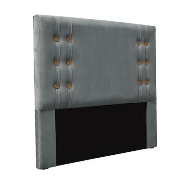 Imagem de Cabeceira King Size 1,95m Kors Veludo Cinza Gran Belo