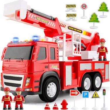 Grande caminhão de bombeiros das crianças brinquedo carro menino