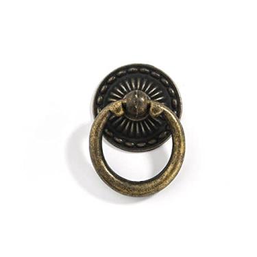 Imagem de Anel retro alças de bronze do guarda-roupa puxa o único furo puxador do armário puxador do anel puxadores dos móveis armário cômoda puxador da gaveta, 1