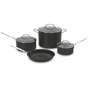 Imagem de Conjunto de Panelas Antiaderente em Aço Anodizado, 7 Peças, Cuisinart 66 7 Chefs Classic