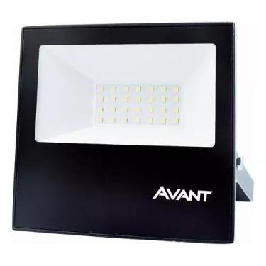 Imagem de Refletor Slim Led 100w Ip66 Branco Frio 6500k Avant Carcaça Preto Luz 