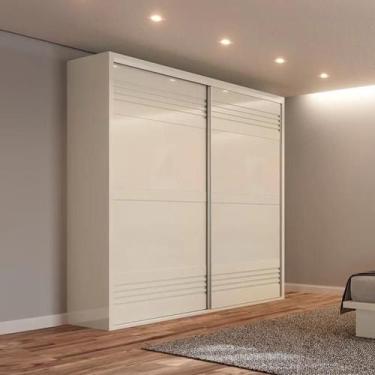Imagem de Roupeiro 222,8cm MDF 2 Portas de Correr Off White - Dallacosta