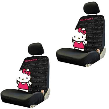 Imagem de Plasticolor Hello Kitty com núcleo de arco acenando Sanrio Auto Car Truck SUV Veículo Baixa Frente Balde Capas de Assento - PAR by LA Auto Gear