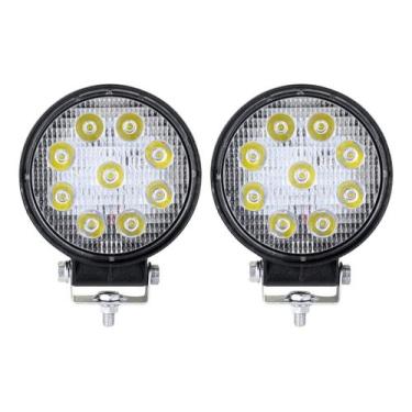 Imagem de Kit 2 Farol Milha Auxiliar 9 Led Agrícola Offroad 27w Briwax