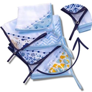 Imagem de Kit com 5 Fraldinhas de Boca Bebê com Porta Chupeta - Mãe e Filho Enxo