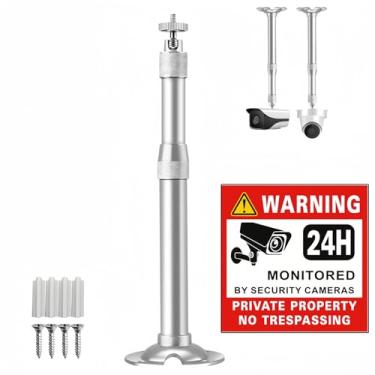 Imagem de SamIdea Suporte de montagem telescópica prata de 20 cm ~ 40 cm para câmera de segurança no teto, suporte de parede ajustável telescópico para câmera IP de vigilância, Arlo, Arlo Pro, Arlo Pro 2, Wyze