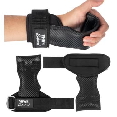 Imagem de YHWH Redeemed Punhos de treino sem dedos – Proteção de mãos de treinamento cruzado para mulheres e homens | Equipamento de ginástica baseado na fé para flexões, exercícios de treinamento cruzado e