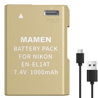 Imagem de Bateria Mamen EN-EL14 USB-C para Câmeras Nikon