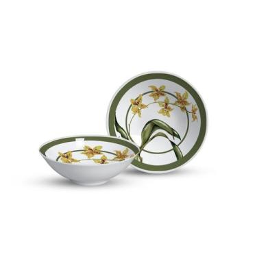 Imagem de Conjunto 6 bowls decorados Orquídeas 300ml - Alleanza Cerâmica