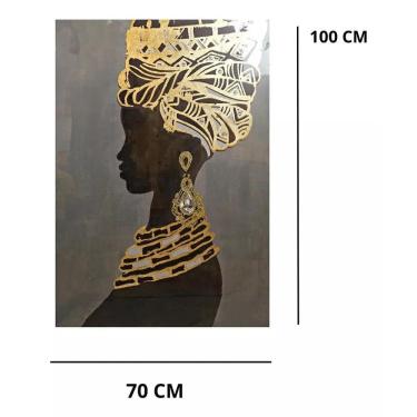 Imagem de Quadro Tela Africana Óleo 100x70 - Decoração Africana