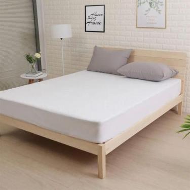 Imagem de Capa de colchão protetora impermeável de 2,5 assentos (king) branca - 