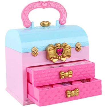 Imagem de Conjunto de maquiagem para meninas lavável com sombra, batom e bolsa -