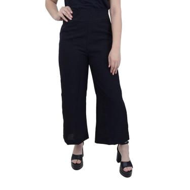Imagem de Calça Feminina Averzzy Pantacourt Linho Preto - 6212-Feminino