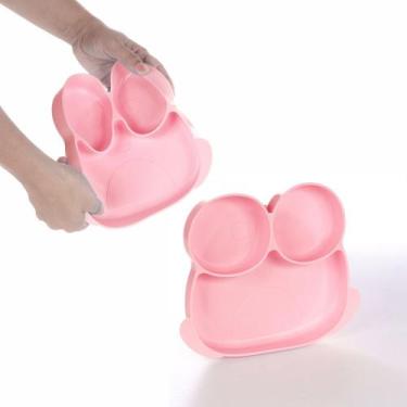 Imagem de Prato Infantil Para Microondas Sapinho Silicone Desmame 3 Divisórias A