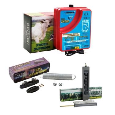 Imagem de Eletrificador Cercas Elétricas Grandes Propriedades Zk300 220v + Kit Para-raios + Voltímetro - Zebu 220v