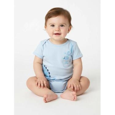 Imagem de Macacão Estampado Infantil Para Bebê - AZUL - Kiko e kika, Azul, G