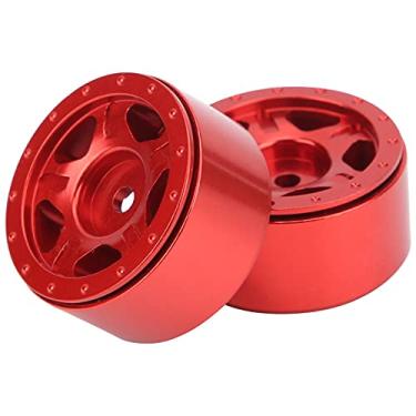 Imagem de Cubo de roda de carro de controle remoto, peças de carro RC de substituição direta fácil de instalar 2 peças para carro axial SCX24 90081 1/24 RC (vermelho)