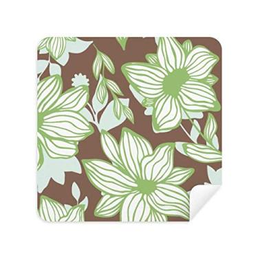 Imagem de Óculos de limpeza de tela verde marrom flor planta pintura pano camurça tecido pacote com 2