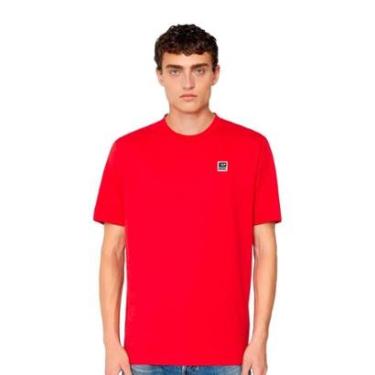 Imagem de Camiseta Diesel Masculina T-Diegos-K30 Light Patch Vermelha-Masculino