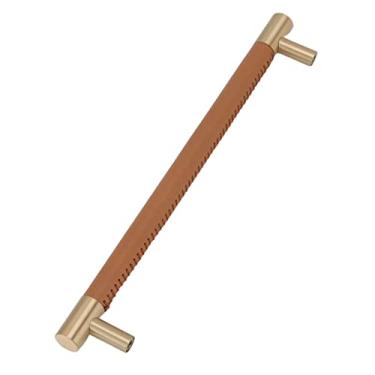 Imagem de Puxador de porta de armário de bronze, puxador de barra de armário de estilo europeu, puxadores de gaveta de luxo leve para cozinha de guarda-roupa doméstico(Cor média clara)