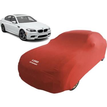 Imagem de Capa Carro Com Logo Bmw F10 Tecido Lycra Anti Riscos - Mz, Vermelha