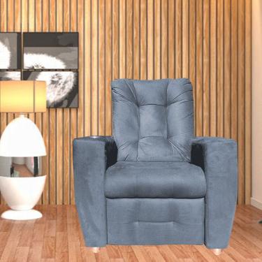 Imagem de Poltrona Do Papai Reclinável Suede Porta Copo Perola Grafitte