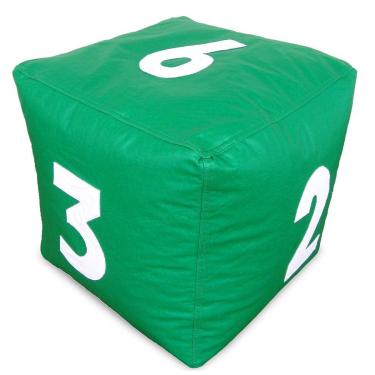 Imagem de Puff Infantil Dado Grande em Verde com N