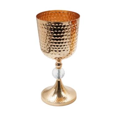 Imagem de Ioensy Vaso de urna para flores, vaso de plantas em tom de cobre martelado, suporte de flores floral moderno, para arranjo de casamento, decoração, L