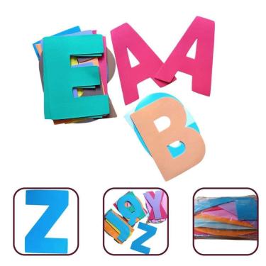 Imagem de Letras Gigante Em Eva Alfabeto Vogais Grande 31 Peças Painel